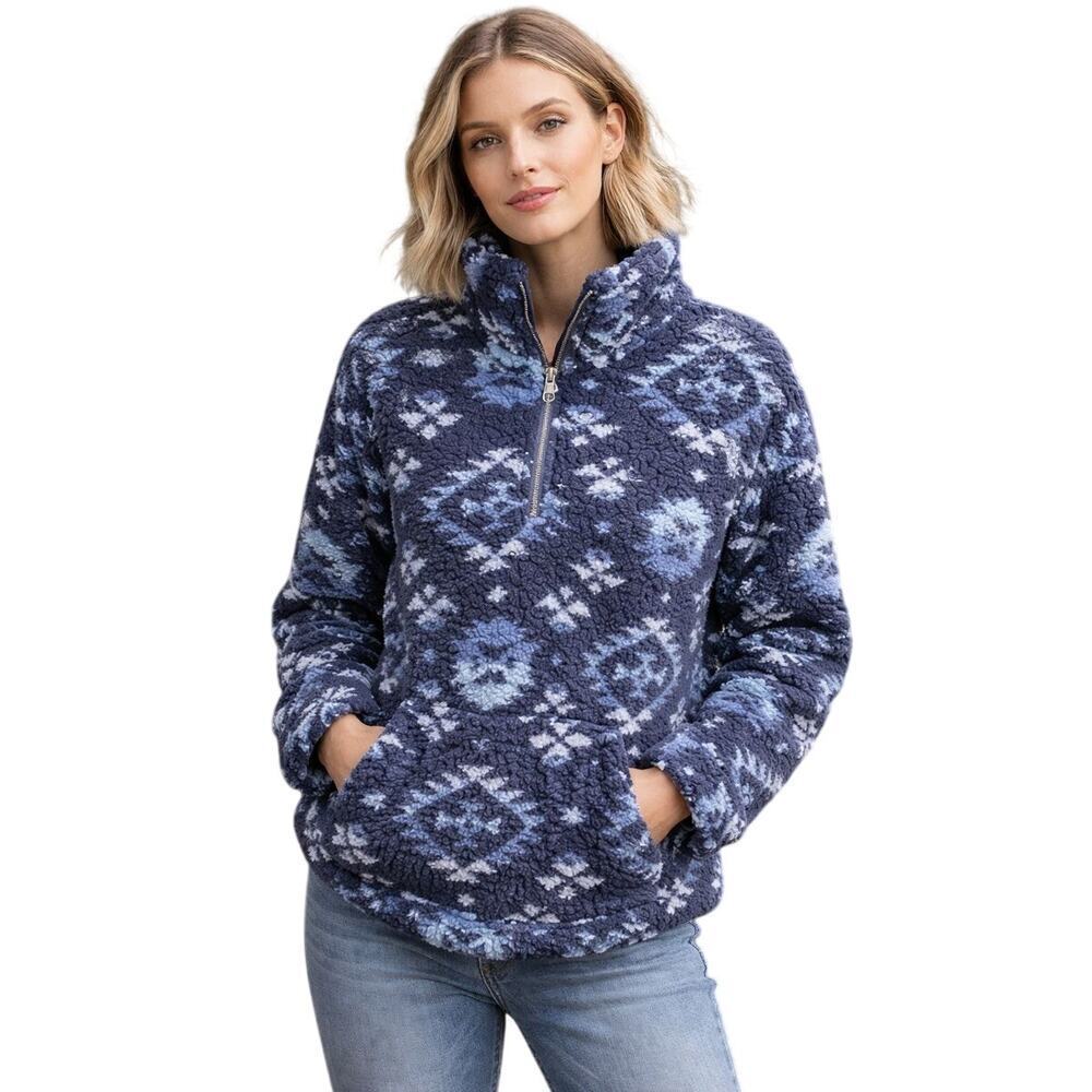Telluride Clothing Co Blue Fleece 1/4 Zip Pullover Women's Size Medium - NWT